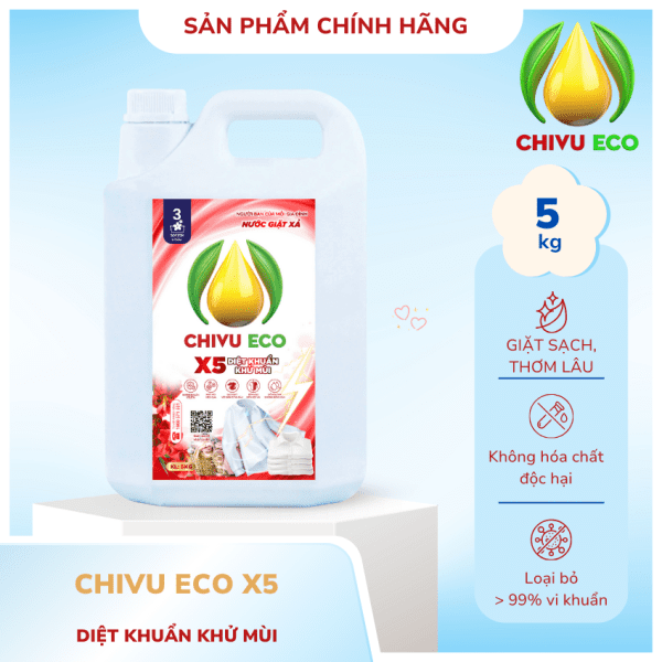 NƯỚC GIẶT X5 DIỆT KHUẨN KHỬ MÙI - 5L