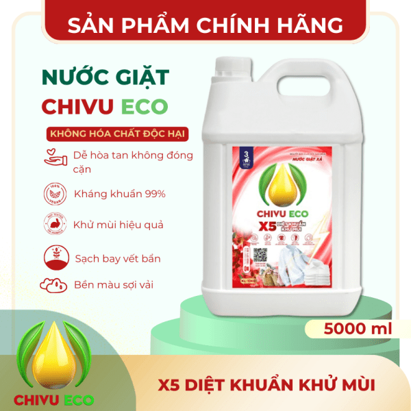 NƯỚC GIẶT X5 DIỆT KHUẨN KHỬ MÙI - 5L - Ảnh 4